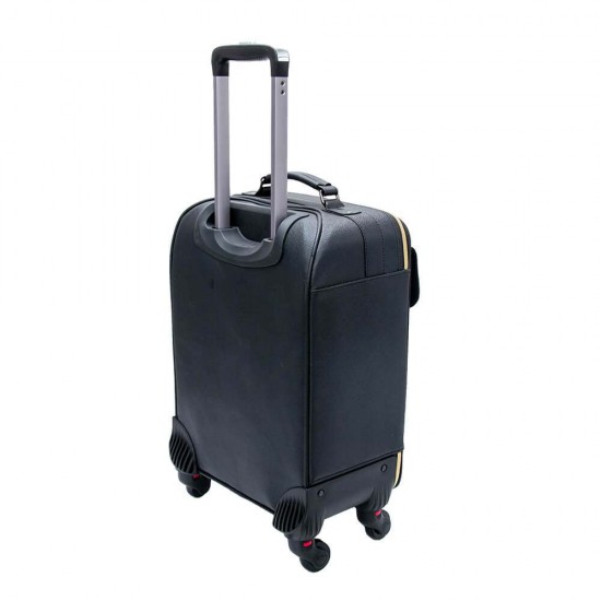 Τροχήλατη βαλίτσα ομορφιάς Leather Black-5866191