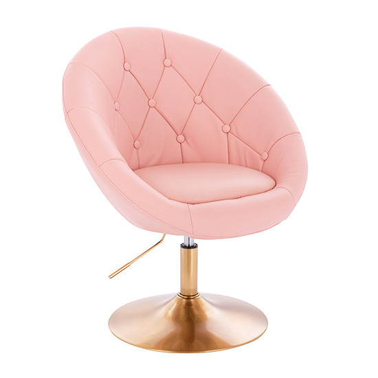 Vanity Chair Impressive Gold Base Pink Color - 5400178 