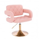 Vanity Chair Νarcissus Gold Base Pink Color - 5400184 