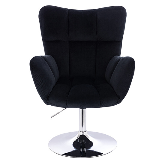 Lounge Chair Silver Base Velvet Black - 5400189