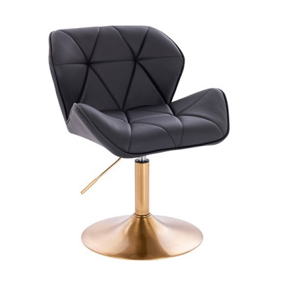 Vanity Chair Diamond Gold Base Black color - 5400200