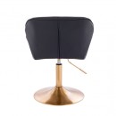 Vanity Chair Diamond Gold Base Black color - 5400200 