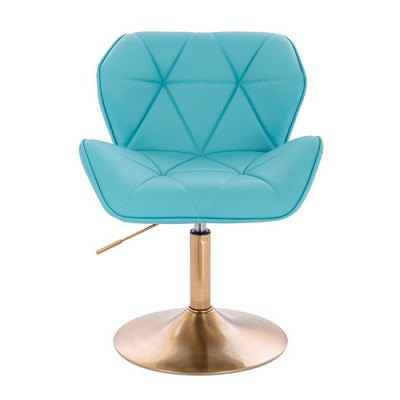 Vanity Chair Diamond Gold Base Mint blue color - 5400201