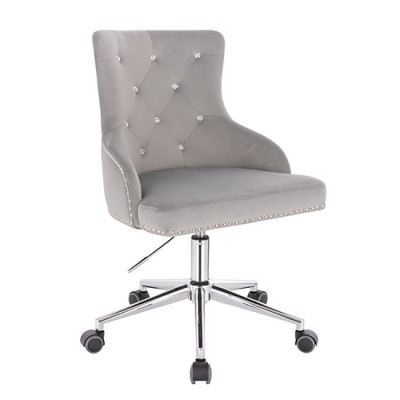 Vanity chair Velvet with Crystals Grey Color - 5400224