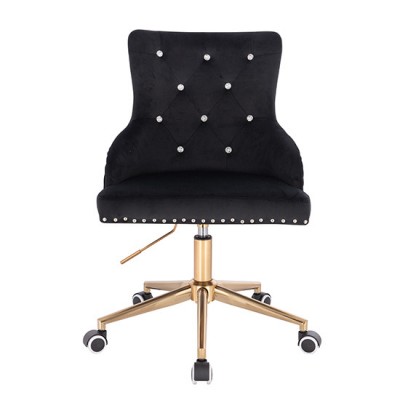Vanity chair Velvet with Crystals Gold Black Color - 5400227