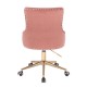 Vanity chair Velvet with Crystals Gold Pink Color - 5400228