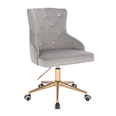 Vanity chair Velvet with Crystals Gold Grey Color - 5400229