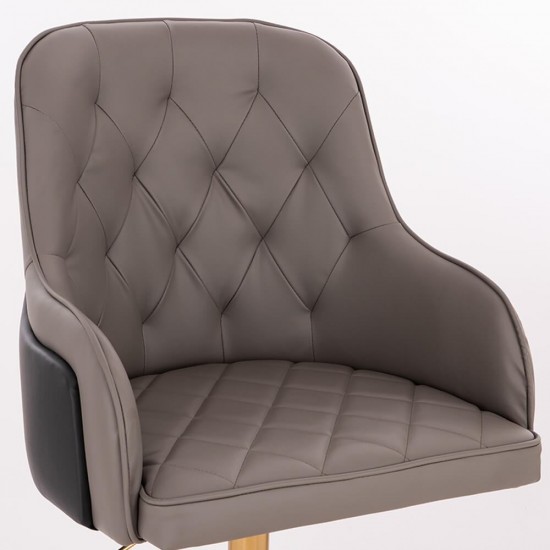 Elegant Stylish Chair Nappa Black Grey-5400319 ΣΚΑΜΠΩ ΑΙΣΘΗΤΙΚΗΣ - MANICURE - ΚΟΜΜΩΤΗΡΙΟΥ - ΤΑΤΤΟΟ