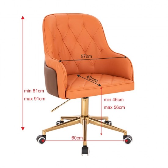 Elegant Stylish Chair  Nappa Orange Brown-5400320 ΣΚΑΜΠΩ ΑΙΣΘΗΤΙΚΗΣ - MANICURE - ΚΟΜΜΩΤΗΡΙΟΥ - ΤΑΤΤΟΟ