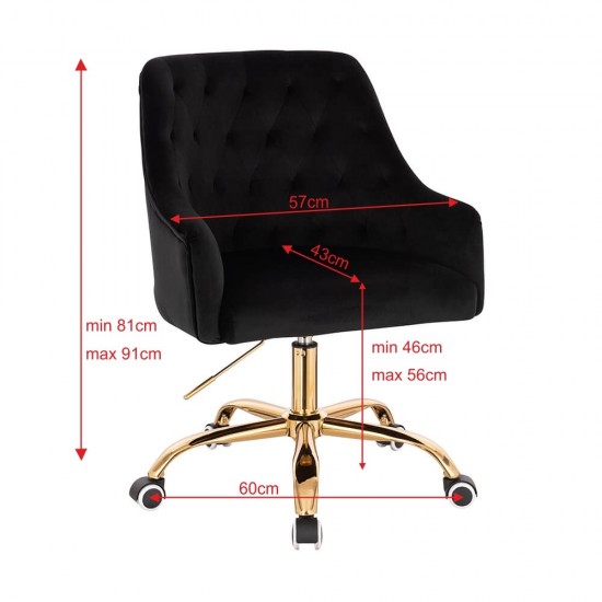 Elegant Stylish Chair Black Gold-5400324 ΣΚΑΜΠΩ ΑΙΣΘΗΤΙΚΗΣ - MANICURE - ΚΟΜΜΩΤΗΡΙΟΥ - ΤΑΤΤΟΟ