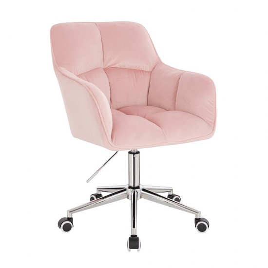 Stylish Chair Velvet Light Pink-5400330 ΣΚΑΜΠΩ ΑΙΣΘΗΤΙΚΗΣ - MANICURE - ΚΟΜΜΩΤΗΡΙΟΥ - ΤΑΤΤΟΟ