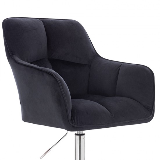 Stylish Chair Velvet Black-5400331 ΣΚΑΜΠΩ ΑΙΣΘΗΤΙΚΗΣ - MANICURE - ΚΟΜΜΩΤΗΡΙΟΥ - ΤΑΤΤΟΟ