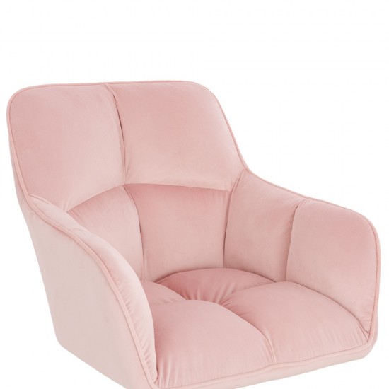 Stylish Chair Velvet Gold Light Pink-5400332 ΣΚΑΜΠΩ ΑΙΣΘΗΤΙΚΗΣ - MANICURE - ΚΟΜΜΩΤΗΡΙΟΥ - ΤΑΤΤΟΟ
