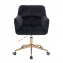 Stylish Chair Velvet Gold Black-5400333 ΣΚΑΜΠΩ ΑΙΣΘΗΤΙΚΗΣ - MANICURE - ΚΟΜΜΩΤΗΡΙΟΥ - ΤΑΤΤΟΟ