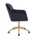 Stylish Chair Velvet Gold Black-5400333 ΣΚΑΜΠΩ ΑΙΣΘΗΤΙΚΗΣ - MANICURE - ΚΟΜΜΩΤΗΡΙΟΥ - ΤΑΤΤΟΟ