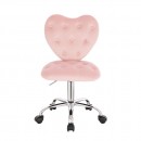 Stylish Chair Heart Velvet Light Pink-5400337 ΣΚΑΜΠΩ ΑΙΣΘΗΤΙΚΗΣ - MANICURE - ΚΟΜΜΩΤΗΡΙΟΥ - ΤΑΤΤΟΟ