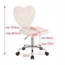 Stylish Chair Heart Velvet White-5400338 ΣΚΑΜΠΩ ΑΙΣΘΗΤΙΚΗΣ - MANICURE - ΚΟΜΜΩΤΗΡΙΟΥ - ΤΑΤΤΟΟ