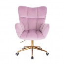 Lounge Chair Gold Velvet Light Purple-5400362 ΣΚΑΜΠΩ ΑΙΣΘΗΤΙΚΗΣ - MANICURE - ΚΟΜΜΩΤΗΡΙΟΥ - ΤΑΤΤΟΟ