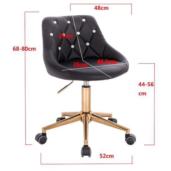 Vanity chair PU Leather Black  Gold Color - 5420133