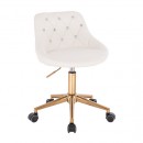 Vanity chair PU Leather White Gold Color - 5420134