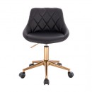 Vanity chair PU Leather Black Gold Color - 5420139