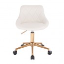 Vanity chair PU Leather White Gold Color - 5420140