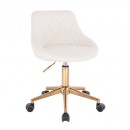 Vanity chair PU Leather White Gold Color - 5420140
