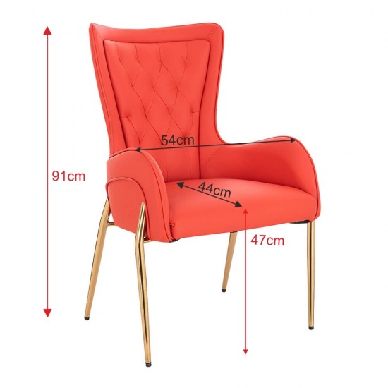 Elegant Stylish Chair Nappa Orange Red -5470112 BEAUTY & LOUNGE CHAIRS