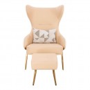 Lounge Chair and relax stool Cream White-5470115 PEDICURE THRONES-ΠΟΛΥΘΡΟΝΕΣ SPA