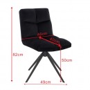 Beauty Chair Velvet Black με πλήρη περιστροφή-5470241