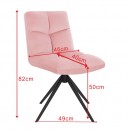 Beauty Chair Velvet Light Pink με πλήρη περιστροφή-5470242