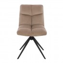Beauty Chair Velvet Light Brown με πλήρη περιστροφή-5470243
