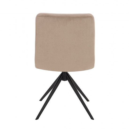 Beauty Chair Velvet Light Brown με πλήρη περιστροφή-5470243