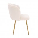 Stylish Beauty Chair Velvet White Gold-5470266