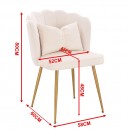 Stylish Beauty Chair Velvet White Gold-5470266