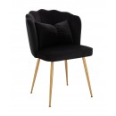 Stylish Beauty Chair Velvet Black Gold-5470267