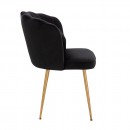 Stylish Beauty Chair Velvet Black Gold-5470267