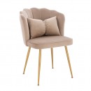 Stylish Beauty Chair Velvet Light Brown Gold-5470269