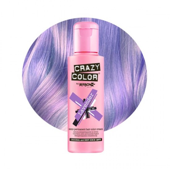 Crazy color ημιμόνιμη κρέμα-βαφή μαλλιών lavender no54 100ml - 9002244 CRAZY COLOR