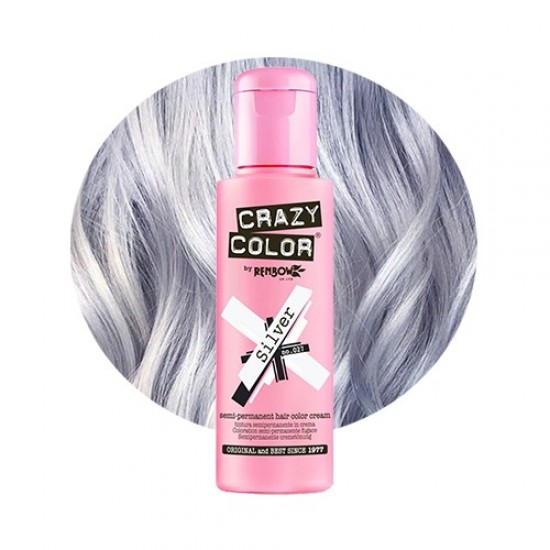 Crazy color ημιμόνιμη κρέμα-βαφή μαλλιών silver no027 100ml - 9002270 CRAZY COLOR