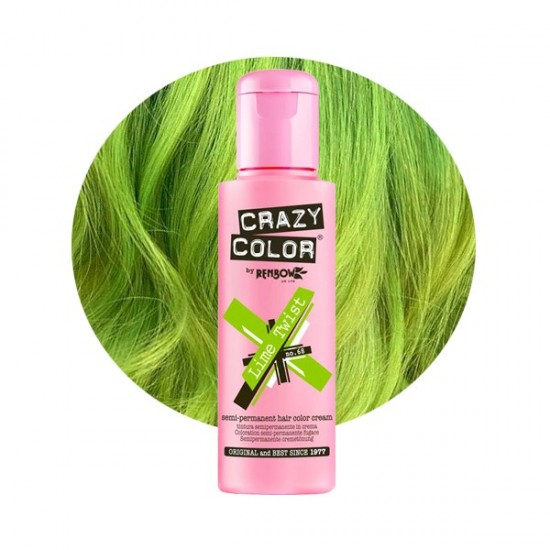 Crazy color ημιμόνιμη κρέμα-βαφή μαλλιών lime twist no68 100ml - 9002279 CRAZY COLOR