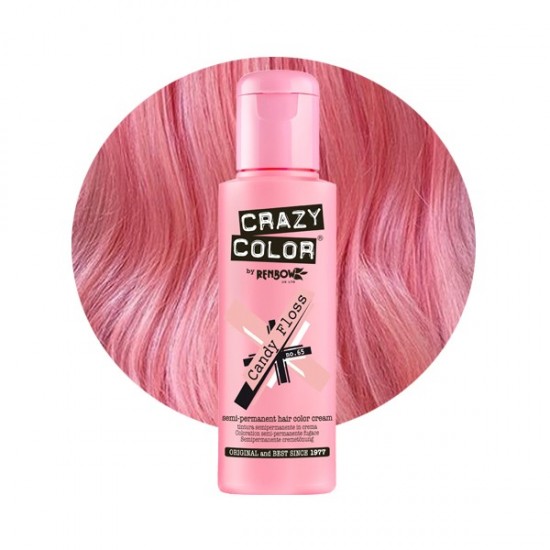 Crazy color ημιμόνιμη κρέμα-βαφή μαλλιών candy floss no65 100ml - 9002282 CRAZY COLOR