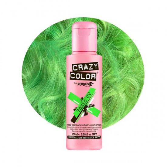 Crazy color ημιμόνιμη κρέμα-βαφή μαλλιών toxic uv (neon green) no79 100ml - 9002298 CRAZY COLOR