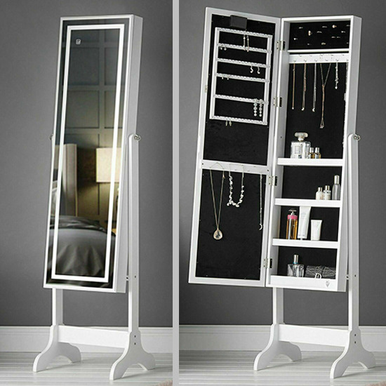  Standing  Jewelry Cabinet με καθρέφτη Led με 3 επίπεδα φωτισμού και λειτουργία αφής - 6900172 HOLLYWOOD MIRRORS