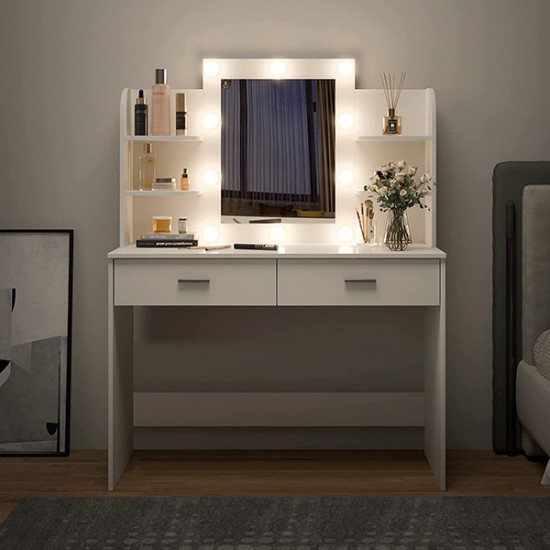 Tραπέζι make-up 108cm με Led Hollywood Mirror & storage space - 6900199