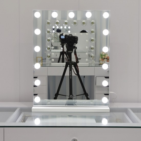 Hollywood Mirror full  frame με 3 χρώματα φωτισμού USB Charge 46x58cm-6900230