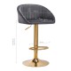 Bar stool velvet Gray - 0141189 MAKE UP FURNITURES