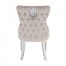 Luxury Chair French Velvet Lion King Light Grey-5470223 KING & QUEEN FURNITURE