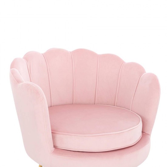 Shell Luxury Beauty Chair Velvet Light Pink Gold-5470251 BEAUTY & LOUNGE CHAIRS