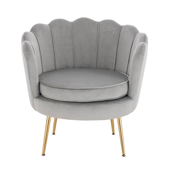 Shell Luxury Beauty Chair Velvet Light Grey Gold-5470253 BEAUTY & LOUNGE CHAIRS
